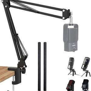 SUNMON Rode NT-USB Mic Boom Arm – Mic Arm for RODE NT-USB/NT-USB+/NT-USB Mini and Most Microphone, Adjustable Boom Scissor Arm Stand with 3/…