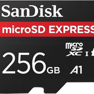 SanDisk 256GB microSD Express microSD Card – Up to 880MB/s Read, Up to 650MB/s Write, 210MB/s Sustained Write, U3, C10 – SDSQXFN-256G-GN4NN