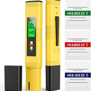 2024 All-New pH Meter for Water – High Accuracy Digital pH Tester (0.01 Precision) with UL Certification and 3 pH Calibration Powders – Ide…
