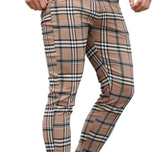 ALLELMS Mens Chinos Slim Fit Stretch Flat-Front Skinny Dress Pants