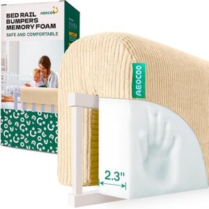 Bed Rail for Toddlers, Bed Bumpers for Toddlers, Bunk Bed Accessories Protector, Tool-Free Install with Soft Memory Foam – Anti-Collision |…