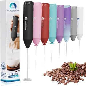 Powerful Milk Frother Wand – Mini Handheld Milk Frother with Stainless Steel Whisk – Battery-Powered Drink Mixer for Coffee, Lattes, Cappucc…