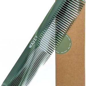 WAVEY Quality Hair Comb for Men and Women, Recycled Ocean Plastic, 7 Inches length perfect for home and travel, Wide and Fine Tooth for thi…