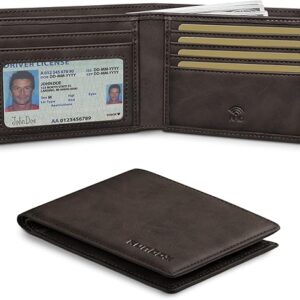 RUNBOX Wallet for Men,Mens Wallet,Slim Leather Bifold,RFID Blocking 8 Slots Gift Box