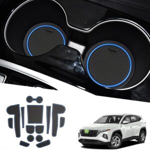 2025 Tucson Door Slot Mats,for Hyundai Tucson 2022-2025 Accessories 15PCS/Sets Center Console Liner Mats Compatible with 2022 2023 2024 202…