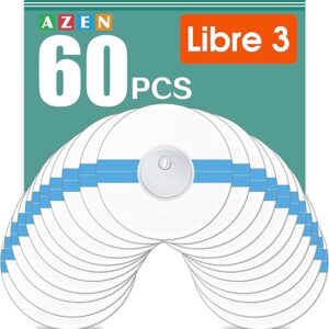 AZEN 60 Pack Freestyle Sensor Covers for Libre 3, Waterproof Adhesive Patches, Adhesive Patches Waterproof, Waterproof Adhesive Transparent…