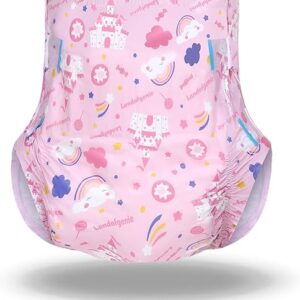 Diaper Adult Printed Diaper Incontinence Underwear Large Overnight Diapers with Tabs 10 Pieces (Large 36″- 46″)