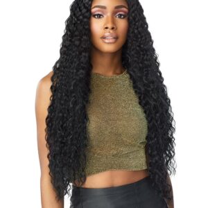 Sensationnel Butta Lace Wigs – Unit 3 Extra Wide 5 Inch Deep Parting Synthetic Preplucked Hairline Glueless Lacefront (1B OFFBLACK)