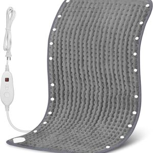 Snailax Heating Pad & Foot Warmer, FSA HSA Eligible with 6 Temperature Settings & Auto Shut Off, 17”x33”, Washable Fast Heated Pads for Bac…