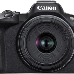 Canon EOS R50 Mirrorless Camera with RF-S18-45mm F4.5-6.3 is STM & RF-S55-210mm F5-7.1 is STM Lenses, 24.2 Megapixel CMOS (APS-C) Sensor, 4K Video, Content Creator Vlogging Camera, RF Mount, Black