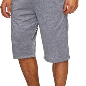 Hidyliu Mens Elastic Waist Drawstring Workout Gym Joggers 3/4 Shorts Summer Casual Sweat Short Pants with Pockets