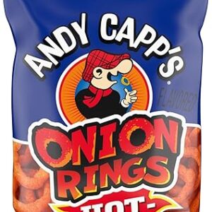 Andy Capp’s Beer Battered Flavored Onion Flavored Rings Baked Oat and Corn Snacks, Hot, 2 oz