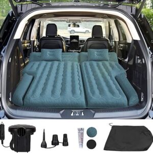 Umbrauto SUV Camping Air Mattress: 2024 Upgraded Flocking Car Sleeping Bed for SUV Back Trunk with Electric Air Pump, Heavy-Duty 210T Grid …