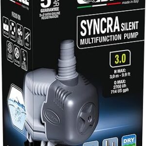 SICCE Syncra Silent 3.0 Multifunction 714 GPH Submersible Water Pump | Italian Made 48W Ultra Quiet Durable Aquarium Fish Tank, Fountain, P…