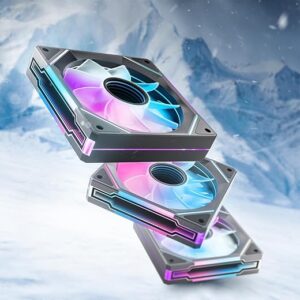 AsiaHorse AMICI-5GT RGB PC Fans, Infinity Mirror ARGB Fans HDB Bearing Fan Speeds Up to 1800 RPM with 24 LED Lights, Reverse Blade Fan Comp…