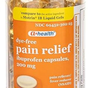 Dye-Free Ibuprofen 200 Mg Mini Softgels, Pain Reliever/Fever Reducer (NSAID), Made in USA, 180 Count