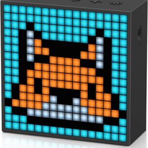 Divoom TimeBox Evo — Pixel Art Bluetooth Speaker with 16×16 LED Display APP Control – Cool Animation Frame & Gaming Room Setup & Bedside A…