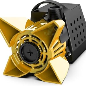 Pond Pump, 3200 GPH 200 W Submersible Water Pump with 2 Hose Adapters, 33 FT Power Cord, Check Valve, Filter Bag for Outdoor, Garden Ponds,…