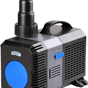 4226GPH Flow Frequency Electric Inline Garden Submersible Pond Filter Pump for Fish Tank Fountain Aquarium Waterfall Koi Salt Fresh Water