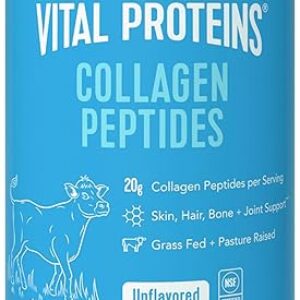 Vital Proteins Collagen Peptides Powder – Grass Fed Collagen Peptides for Hair, Nail, Skin, Bone & Joint Health, Unflavored, 9.33oz