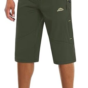 MAGCOMSEN Men’s Capri Shorts Quick Dry Below Knee 3/4 Capri Pants with Zipper Pockets for Workout Running Training Summer