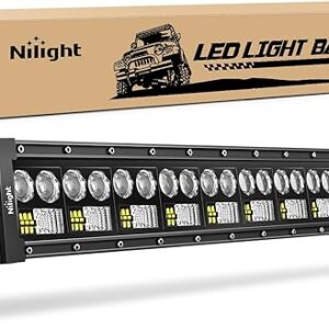 Nilight 73003C-A 22Inch 150W Double Row 15000LM 7D Flood Spot Combo Beam LED Light Bar