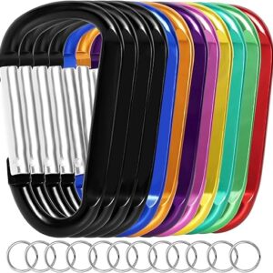 12PCS Aluminum Carabiner Keychain Clips