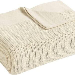 Fiesta – Queen Blanket, Sozy & Cozy Room Essentials, Thermal Cotton Blanket (Full/Queen, Cream)