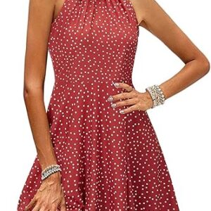 OUGES Women’s Halter Neck Floral Summer Casual Sundress