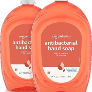 Amazon Basics Antibacterial Liquid Hand Soap Refill, Light Moisturizing, Triclosan-Free, Citrus, 50 Fl Oz (Pack of 2) (Previously Solimo)
