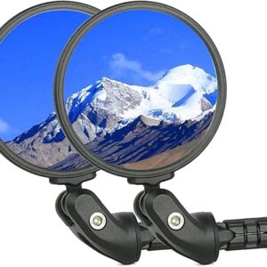 Bike Mirrors,Bike Bar End Mirror, HD Glass Convex Lens Bicycle Rearview Mirror, Safe Cycling Rearview Mirror, Easy to Install