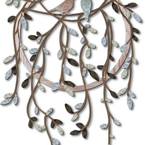 Ferraycle Metal Wall Art – Bird on Tree Branch Wall Silhouette Decor for Living Room, Garden, Bedroom, Office, Home Wall, Housewarming Part…