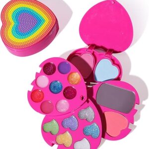 Heart Shape for Kids Makeup Kit, Real, Non Toxic, Washable Make Up for Girls Kids