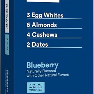 RXBAR Protein Bars, Protein Snack, Snack Bars, Blueberry, 22Oz Box (12 Bars)