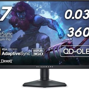 Alienware AW2725DF OLED Gaming Monitor – 26.7-inch Quantom-Dot WQHD (2560×1440) 360Hz 0.03Ms Display, AMD FreeSync Premium Pro, HDMI/DP/USB…