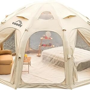 Coody | Rbm Outdoors Koala Inflatable Tents for Camping with Stove Jack, 2/8/10 Person Luxury Canvas Blow Up Tent, 2 Room, Easy Setup Casa …