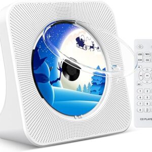 CD Player Bluetooth Desktop CD Players for Home CD Player with Speakers with Remote Control & Dust Cover Display FM Radio Timer USB AUX Hea…