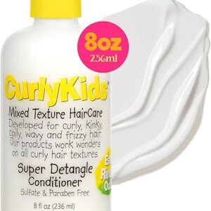 CurlyKids Super Hair Detangler Conditioner | Kids Hair Conditioner for Curly, Kinky & Wavy Hair | Sulfate & Paraben-Free Hair Care Formula …