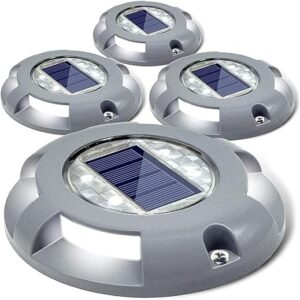 SIEDiNLAR Solar Deck Lights Driveway Dock LED Light Solar Powered Outdoor Waterproof Road Markers for Step Sidewalk Stair Garden Ground Path…