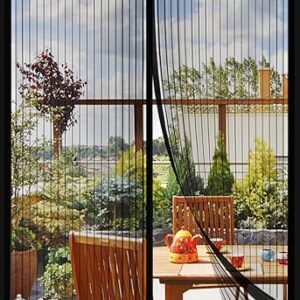 Mesh Screen with Magnetic Closure-Keeps Bugs Out Let Breeze in, Heavy Duty – Pet and Kid Friendly, Works with Front, Sliding Doors (38 x 82…