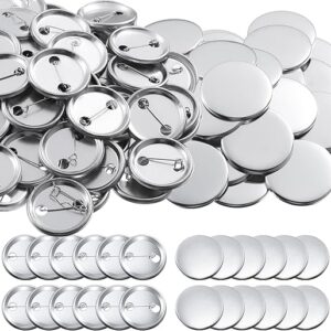 300 Pieces Blank Button Making Supplies Round Badge Parts Metal Kit for Button Maker Machine, Including Metal Shells Back Cover and Clear Fi…