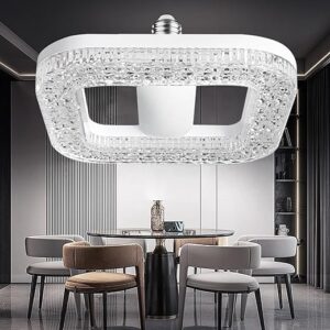 New Pattern Imitation Crystal Pendant Light, 200W Equivalent Exceed 2000LM E26 LED Bulb, 6000K Daylight 24 Watt High Lumen LED Bulb for Hom…