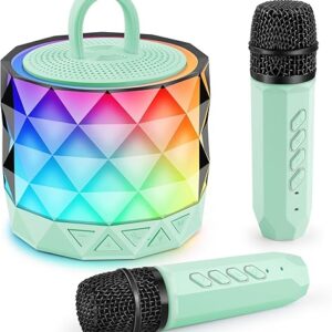 Karaoke Machine for Kids with Colorful LED, Birthday Gifts for 3 4 5 6 7 8 9 10 Year Old Girls, Toddler Toys for Girls 3-12, Portable Bluet…