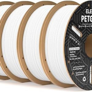 ELEGOO PETG PRO Filament 1.75mm White 4KG, Strong Toughness 3D Printer Filament Dimensional Accuracy +/- 0.02 mm, 4pcs 1kg Cardboard Spool(…