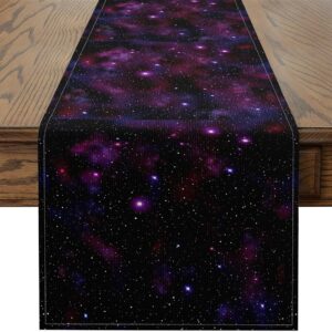 Erosebridal Galaxy Table Runner – Black Purple