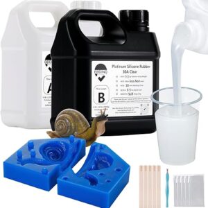 BBDINO Silicone Mold Making Kit 30A 4.4 lbs Translucent, High Strength Liquid Silicone Rubber for Molds Making,1:1 by Volume Ideal for Cast…