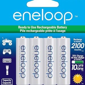 Eneloop Panasonic BK-3MCCA4BA AA 2100 Cycle Ni-MH Pre-Charged Rechargeable Batteries, 4-Battery Pack