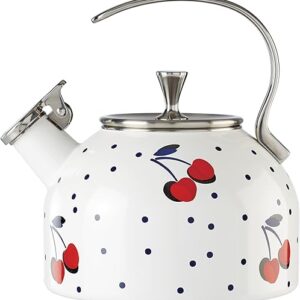 Kate Spade New York Vintage Cherry Dot Tea Kettle, 3.70 LB, Multi
