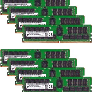 Micron Memory Bundle with 256GB (8 x 32GB) DDR4 PC4-21333 2666MHz RDIMM (8 x MTA36ASF4G72PZ-2G6E1), Dual Ranked Registered ECC Memory