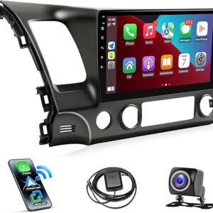 Leadfan Carplay Screen for Honda Civic 2006 2007 2008 2009 2010 2011 Radio with Wireless Carplay Android Auto Stereo 10.1 Inch Touch Screen, GPS Navigation Bluetooth WiFi